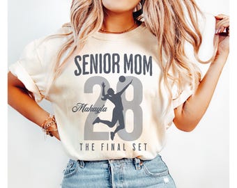Camiseta para mamá de jugadora de voleibol sénior, El set final, Camiseta personalizada para mamá de jugadora de voleibol, Regalo personalizado para mamá de jugadora de voleibol sénior 2026, Camiseta para el día del partido