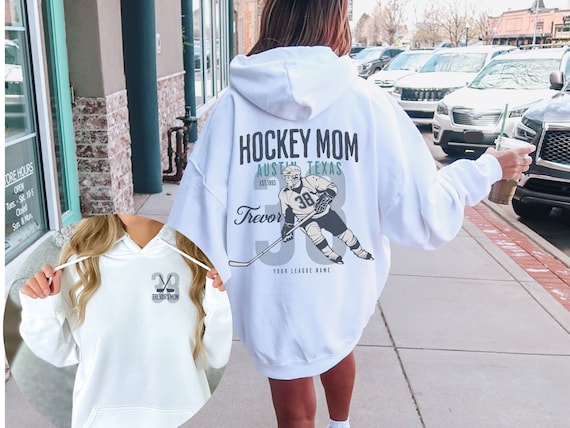 Hockey Mom Sweatshirt, Custom Hockey Mom Hoodie, Personalized Hockey Mama Shirt, Hockey Era, Game Day Hoodie, Sport Mom Gift, Hockey Love