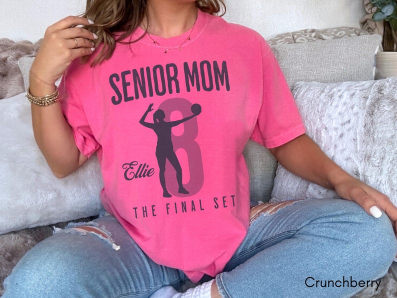Senior Volleyball Mom Shirt, The Final Set, Personalized Volleyball Mom Tee, Custom 2026 Senior Volleyball Mom Gift, Game Day T-shirt Crunchberry