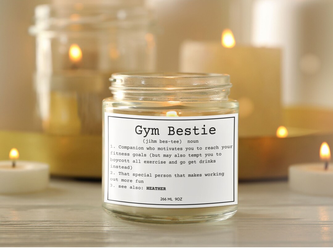 Personalized Gym Bestie Candle, Gym Bestie, Custom Gift for Gym Lover