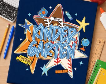 Kindergarten Boy Back to School Sports Shirt, Personalized First Day Kinder Boys Baseball Football Basketball Shirt