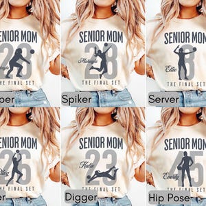 Senior Volleyball Mom Shirt, The Final Set, Personalized Volleyball Mom Tee, Custom 2026 Senior Volleyball Mom Gift, Game Day T-shirt image 2