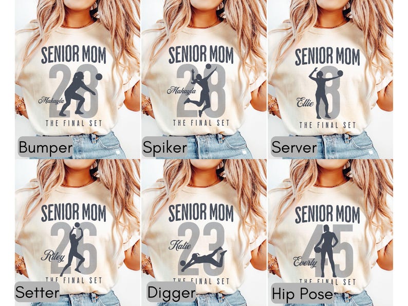 Senior Volleyball Mom Shirt, The Final Set, Personalized Volleyball Mom Tee, Custom 2026 Senior Volleyball Mom Gift, Game Day T-shirt image 2