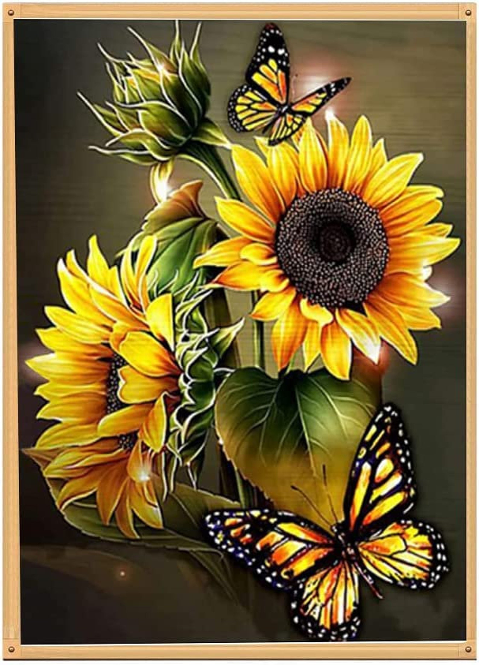 Sunflower Stamped Cross Stitch Kit, Sunflower Cross Stitch Pattern
