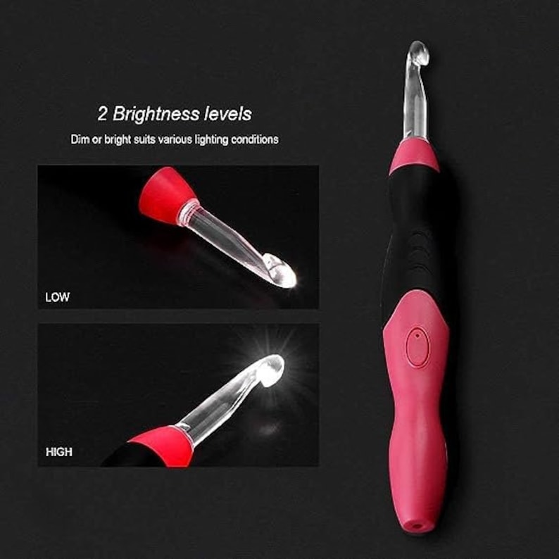 LED Crochet Hooks, Crochet Hook Kit, Rechargeable Hook, Crocheting Gift