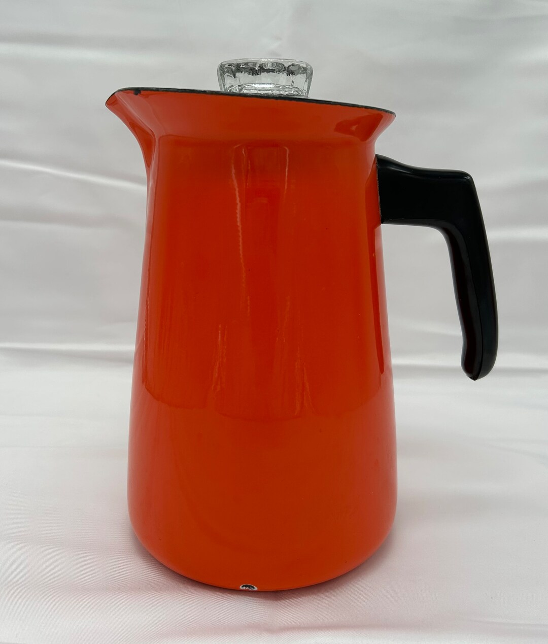 Vintage MCM Orange Enamelware Percolator Coffee Pot Etsy