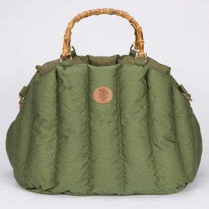 Transportín de lujo para perros y gatos / BOLSO PARKER de Puffer Pets en color oliva