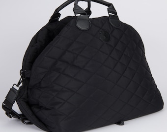 SAC BAILEY de Puffer Pets | Lit d'auto et transporteur matelassés pour animal de compagnie | Couleur : noir