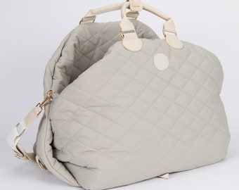 SAC BAILEY de Puffer Pets | Lit d'auto et transporteur matelassés pour animal de compagnie | Couleur : gris