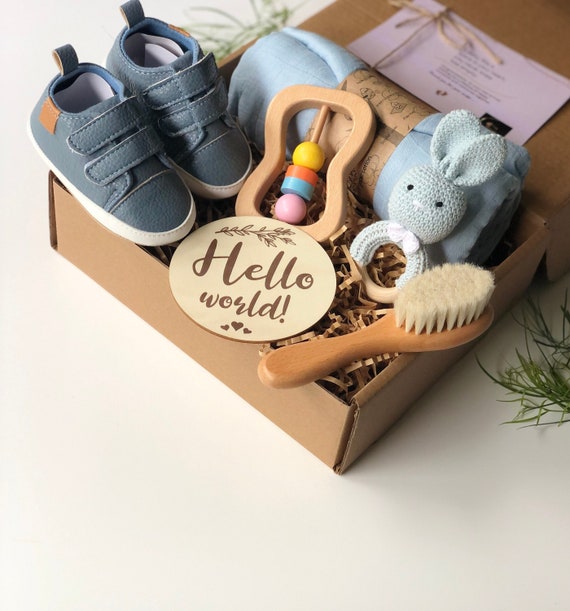 Baby Shower Gifts - New Baby Newborn Essential Gift Basket, Beautiful  Elephant Theme Gift Wrapped for a boy or Girl, All in One Registry  Essential