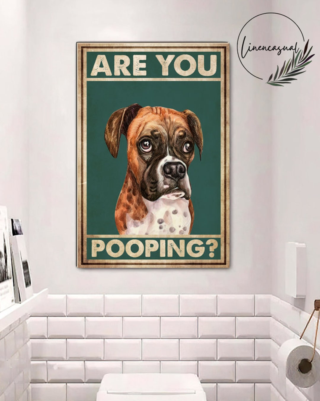 Are You Pooping Poster Funny Dog Bathroom Decor Bathroom Etsy