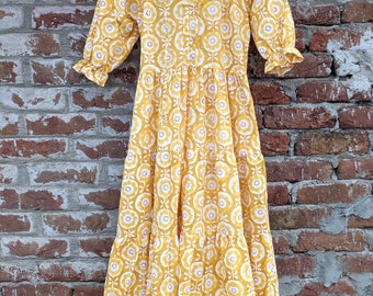 Hand Block Printed dress| Summer Dress| Cotton Dress| Floral print| Handmade| Made in India Block Print Dress, Printed Dress