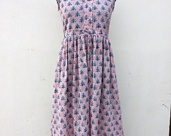 Hand Block Printed dress| Summer Dress| Cotton Dress| Floral print| Handmade| Made in India Block Print Dress, Printed Dress