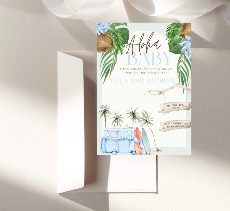 Aloha Baby Baby Shower Invitation Template, Aloha Baby Shower Theme ...