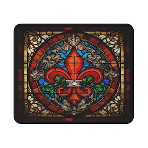 Fleur De Lis Red-Stained Series-Mouse Pad