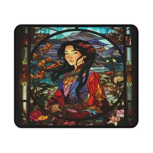 Stained Glass Series - Princess Mulan - Mouse Pad