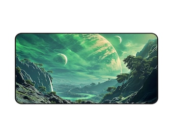 Mountain Exoplanet - Green - Desk Mat