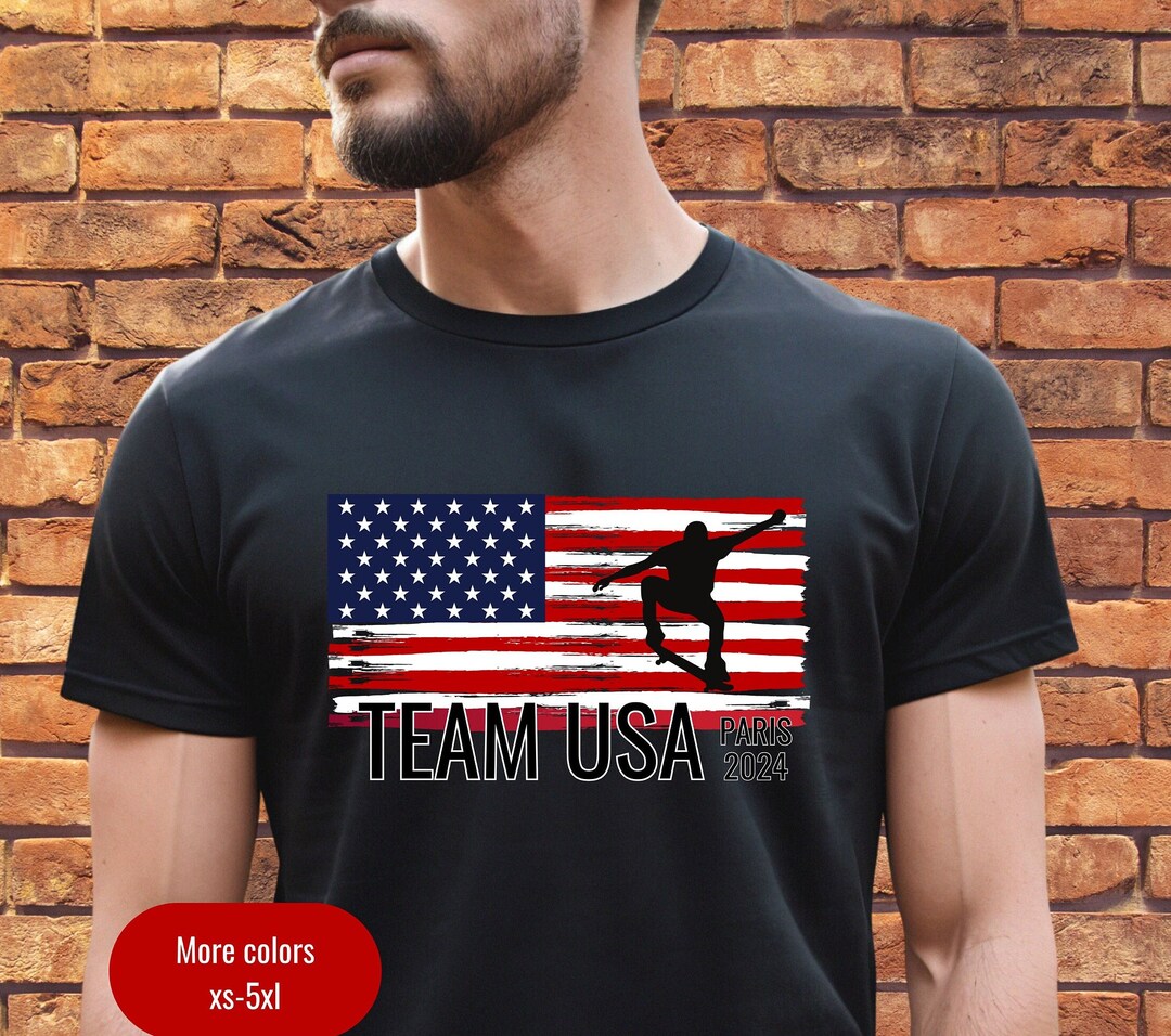 Skateboarding Paris 2024 Tshirt Summer Olympics Team USA Street Skating