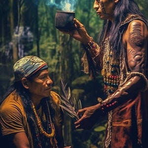 Sacred Shamanic Essence: Indigenous Shaman Digital Image Download