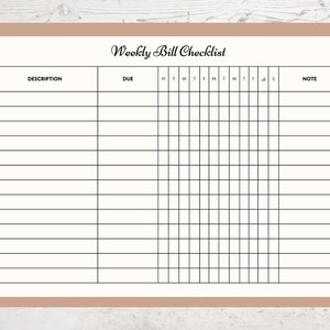 Daily Planner // Bill Check List // Expense Tracker // Digital Product ...