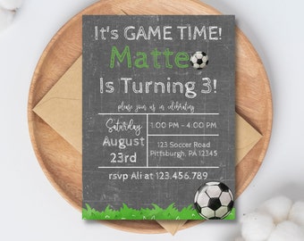 Soccer Birthday Invitation, Soccer Birthday Invite, Soccer Birthday Template, Soccer Birthday Invitation Template, SoccerA2