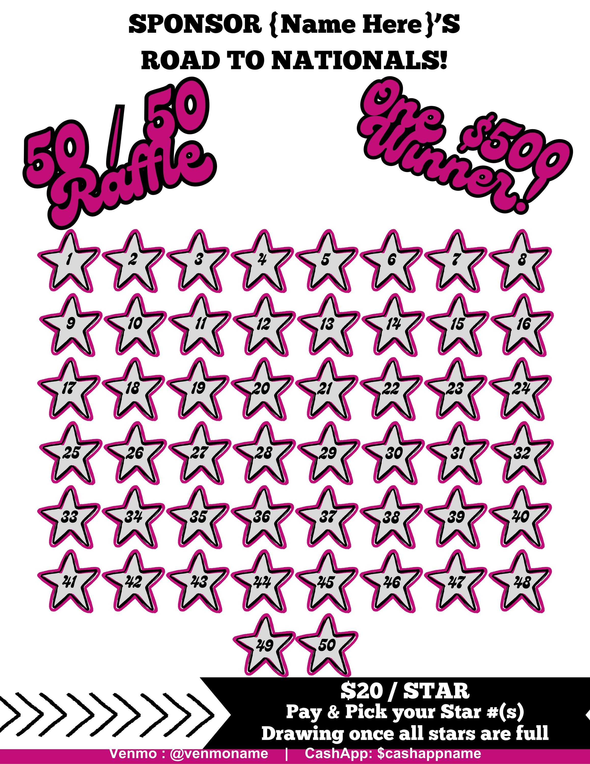 Pageant Raffle Template 50/50 Raffle Template, Pageant, Sports, Fundraiser - Etsy