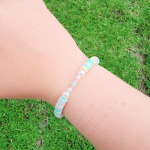 Unicorn Pearls - Handmade clay bead bracelet
