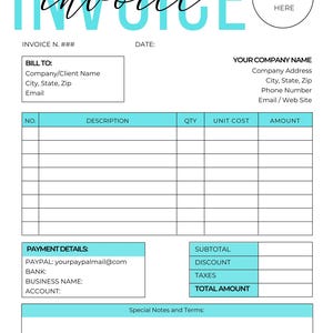 Invoice Template - Canva Editable