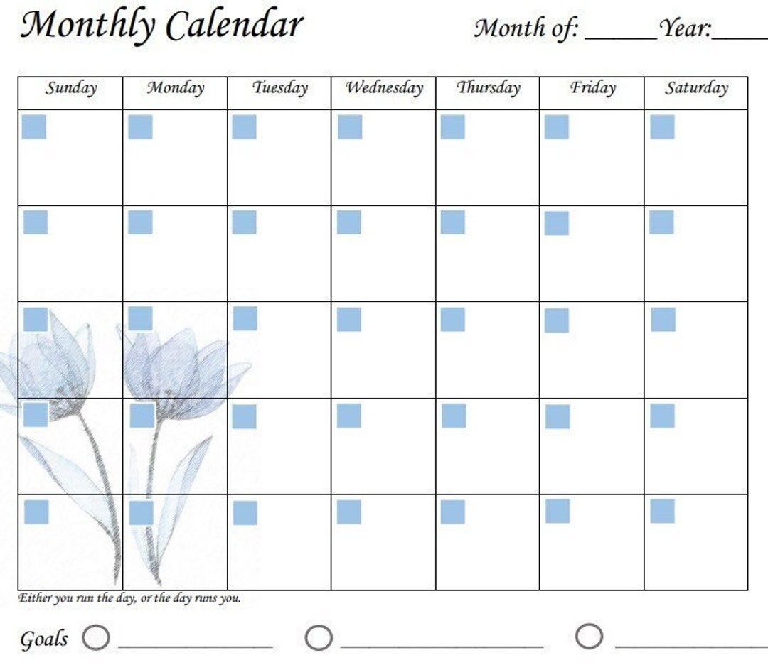 Printable Blank Planner Calendar Etsy