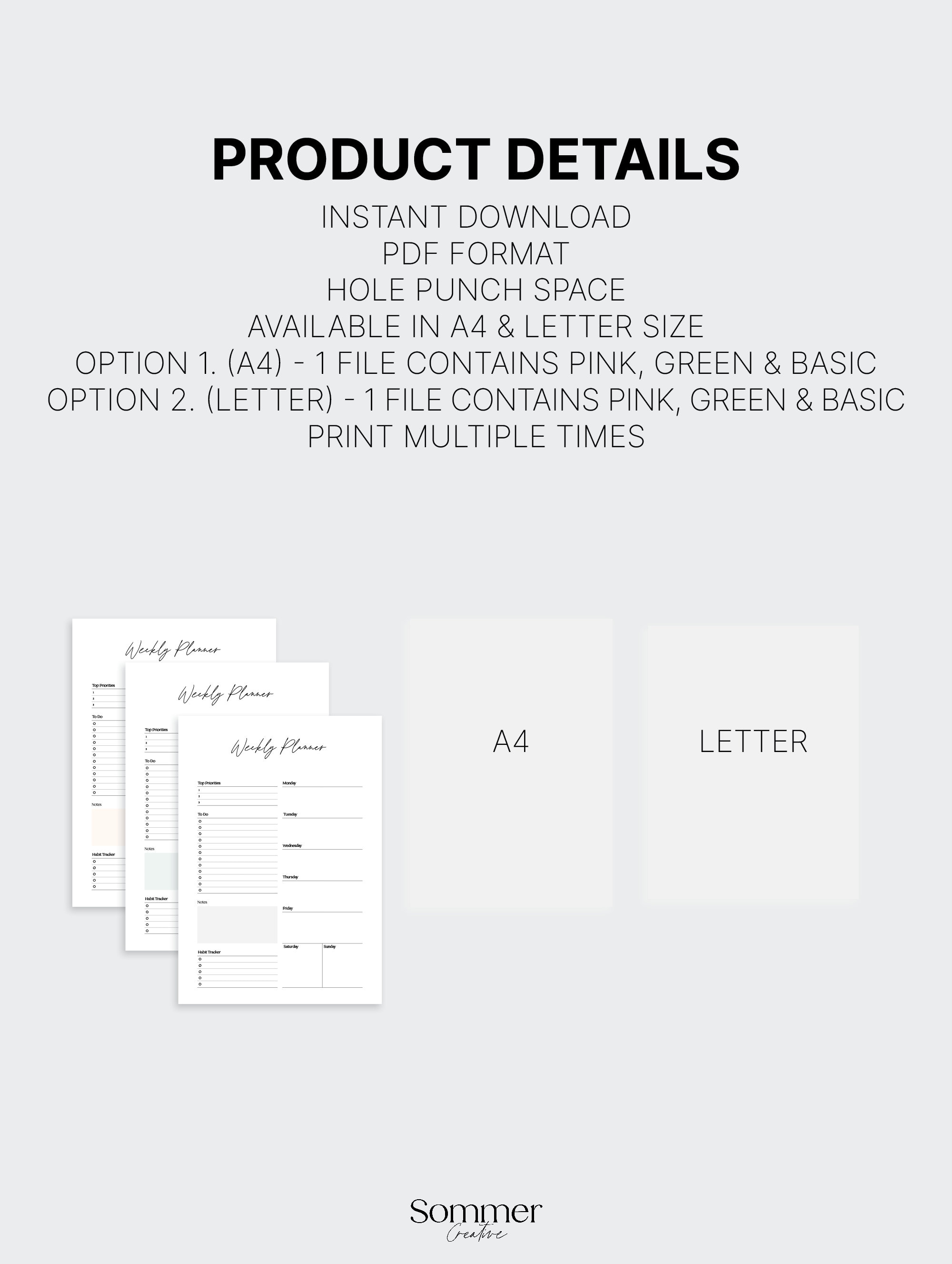 Printable Weekly Planner - Etsy