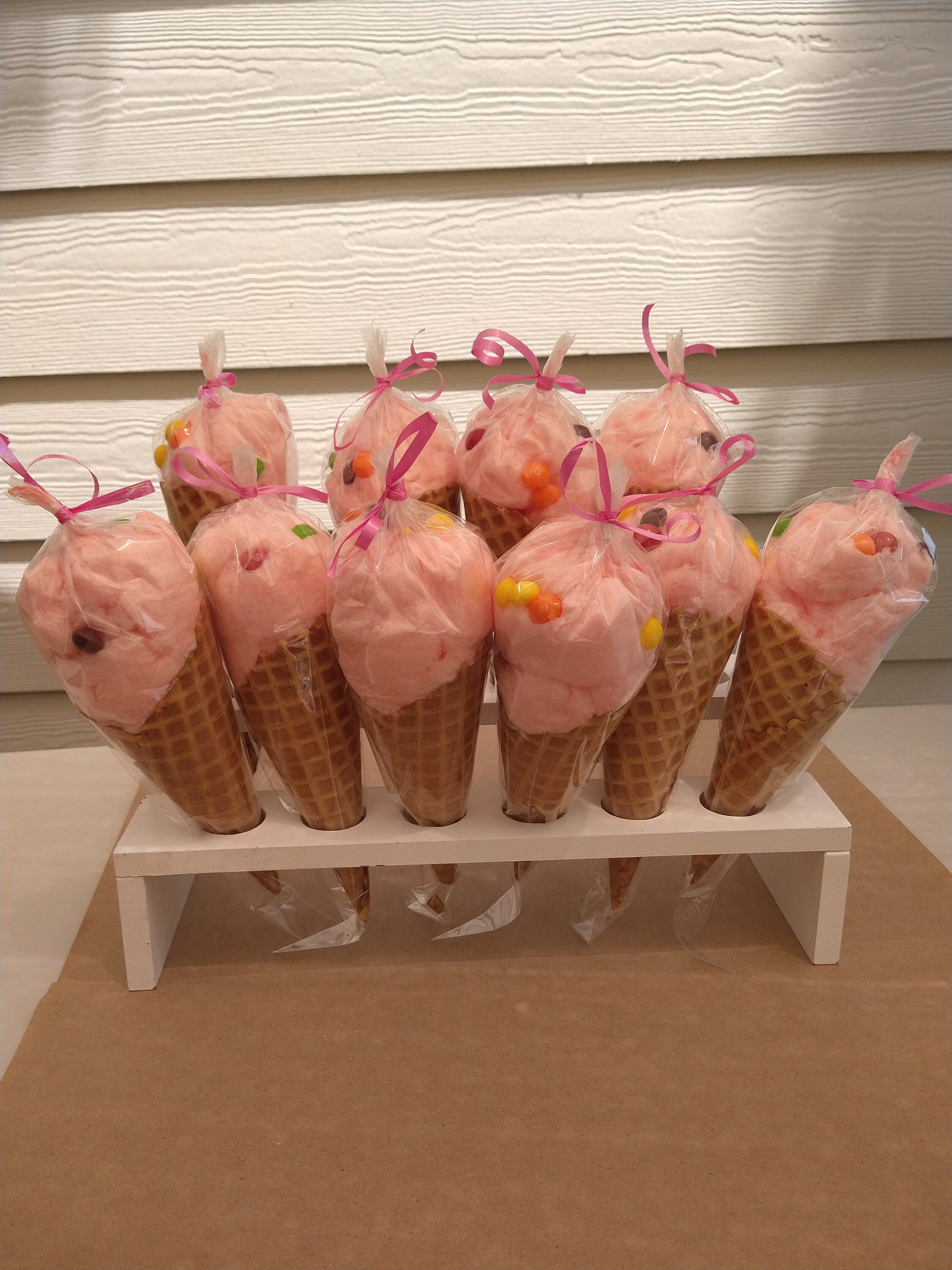 12 Pieces Cotton Candy Cone Party Favors With Skittles Etsy