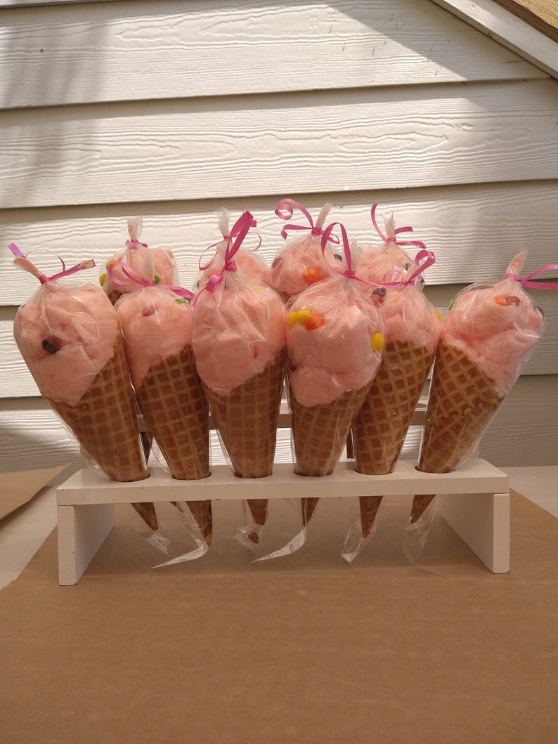 12 Pieces Cotton Candy Cone Party Favors With Skittles Etsy