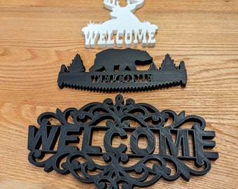 Welcome Home, Cabin Signs, Any Color, 3D Printed