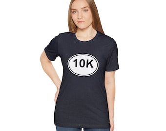 10K Sticker Tshirt, Running Shirt, 10 Kilometer Run Shirt, Athletic Shirt, Fitness T-Shirt
