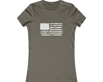 Distressed American Flag Tshirt, Womens Cut Shirt, Patriotic Shirt, Freedom Shirt, USA, US Constitution, Fourth of July, Independence
