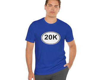 20K Sticker Tshirt, Running Shirt, 20 Kilometer Run Shirt, Athletic Shirt, Fitness T-Shirt