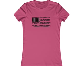 Distressed American Flag Tshirt, Womens Cut Shirt, Patriotic Shirt, Freedom Shirt, USA, US Constitution, Fourth of July, Independence