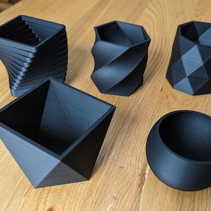 Succulent Pots, Decorative Flower Pots, Geometric, Modern Art, 3D Printed, Any Color