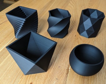 Succulent Pots, Decorative Flower Pots, Geometric, Modern Art, 3D Printed, Any Color