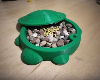 Mini Turtle Sandbox Feeder, Reptile Water Dish, Pet Food, Zen Garden, Pet Tank Decoration, Desk Decoration Organizer, 3D Printed, Any Color