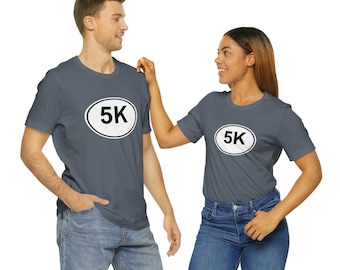 5K Sticker Tshirt, Running Shirt, 5 Kilometer Run Shirt, Athletic Shirt, Fitness T-Shirt