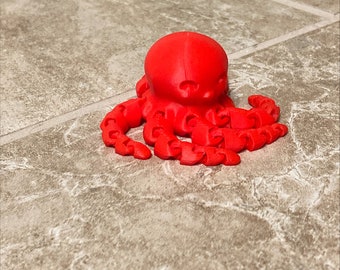 Flexi Octopus, Fidget Toy, Articulated Desk Toy, Ocean Enthusiast, Animal Toys, 3D Print, Any Color