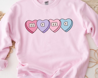 Mama valentine hearts sweatshirt, valentines sweatshirt , mama sweatshirt