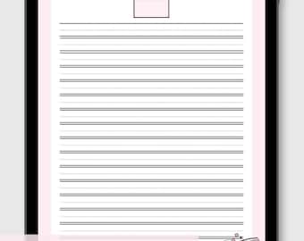 Feuille d'entraînement à l'écriture japonaise kawaii | Page d'entraînement imprimable sur les personnages | Papier à lettres Hiragana Katakana | Papier ligné japonais