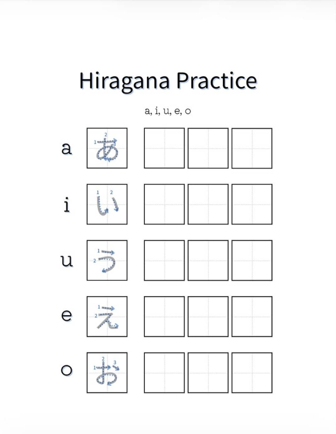 Hiragana Katakana Practice Workbook Ink Friendly | Japanese Writing ...