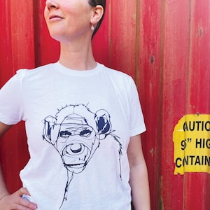 Ape t-shirt - Illustration t-shirt, Monkey t-shirt, Animal t-shirt, Monkey t-shirt, Illustrated primate tshirt, Monkey lover tee, Animal tee