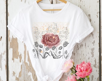 Vintage T-shirt met bloemen - Enchanted Garden-T-shirt