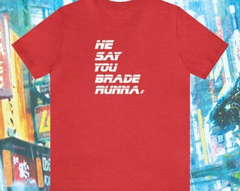 Camiseta inspirada en Blade Runner: divertida camiseta con tipografía cyberpunk