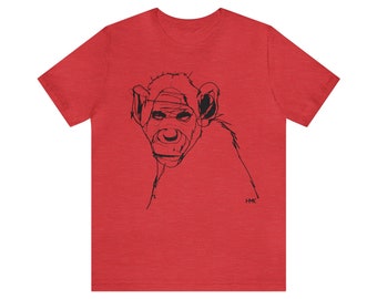 Ape T-Shirt – Monkey Graphic Tee, Illustrated Primate Shirt, Hand Drawn Animal TShirt, Minimalist Ape Design, Funny Wildlife Gift, Unisex Te