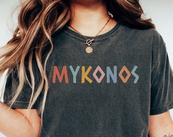 Mykonos Shirt, Greece Tshirt, Greece Gifts for Women, Greece Travel, Mykonos Summer, Mykonos Art, Mykonos gift souvenir, Mykonos Dome Shirt